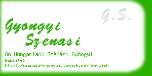 gyongyi szenasi business card