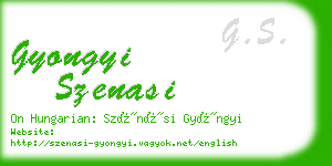 gyongyi szenasi business card